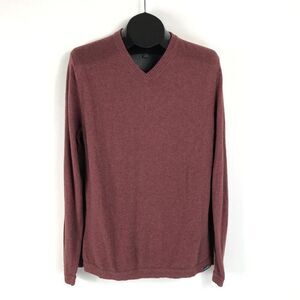 Eddie Bauer V-Neck Pullover Sweater Men's Medium Cotton Merino Wool Blend Winter